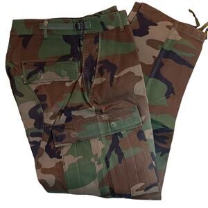 Army Combat Vintage Cargo Trousers Small-Regular 30X32 Woodland Camo Unisex Hunt
